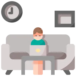 Free Working On Couch  Icon
