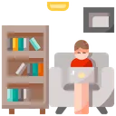 Free Bookcase Home Working Icon