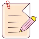 Free Writing File Attach File Writing Paper Icon