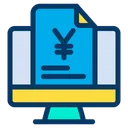 Free Monitor Yen Document Finance Document Icon