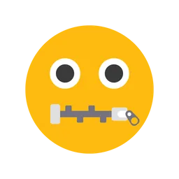 Free Zipper Mouth Face Emoji Icon