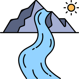 Ganga River Icon - Download in Colored Outline Style