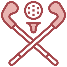 Golf Club Icon - Download in Colored Outline Style