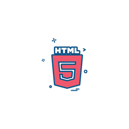 Html5 Logo Icon - Download in Colored Outline Style