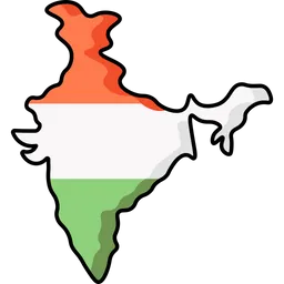 Indian Map Icon - Download in Colored Outline Style