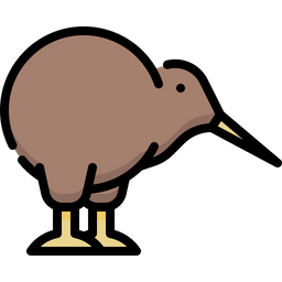 Kiwi bird Icon - Download in Colored Outline Style