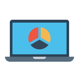 Laptop, Business, Analysis, Graph, Pie, Chart, Statics Icon png