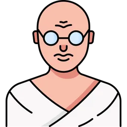 Mahatma Gandhi Icon - Download in Colored Outline Style