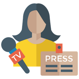 Media Reporter Icon - Download in Flat Style