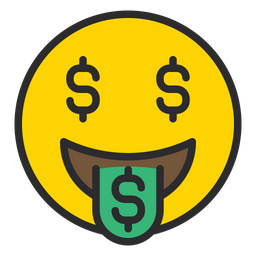 Money Mouth Face Emoji Icon - Download in Colored Outline Style