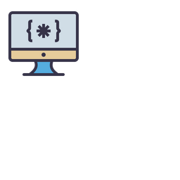 Monitor Icon - Download in Colored Outline Style