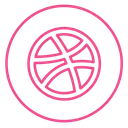 Dribbble Neon Line Icon