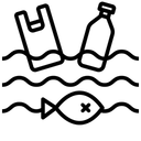 Ocean Garbage Pollution Icon