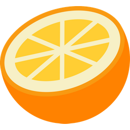 Orange Half Cut Icon - Download in Flat Style