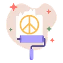 Paint Roller Peace Stop The War Icon