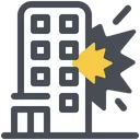 Residential Building Explosion Bombing Icon