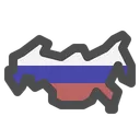 Russia Map Russian Flag Icon