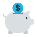 Piggy Bank Cash Money Icon