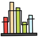 Statistics Infographic Segmented Bar Graph Icon