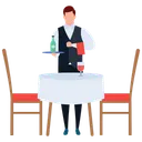 Serving Food Waiter Hot Food Icon