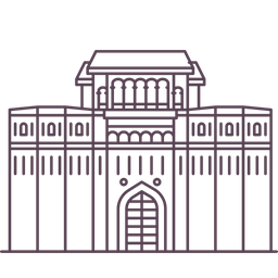 Shaniwar Wada Icon - Download in Line Style