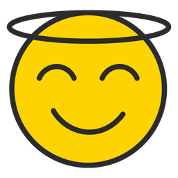 Smiling Face With Halo Emoji Icon - Download in Colored Outline Style