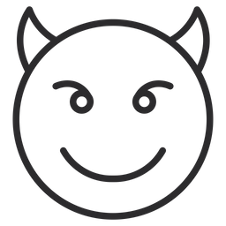 Smiling Face With Horns Emoji Icon - Download In Line Style