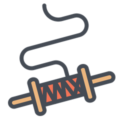 String Icon - Download in Colored Outline Style