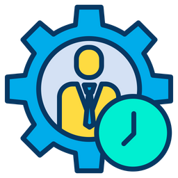 Time Management Icon - Download in Colored Outline Style