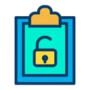 Clipboard Unlock Document Icon