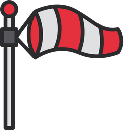 Windsock Icon - Download in Colored Outline Style