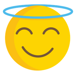 Smiling Face With Halo Emoji Icon - Download In Flat Style