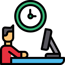 Working time Icon - Download in Colored Outline Style