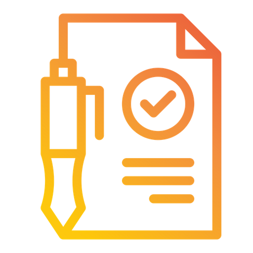 Approval Document Icon - Download in Gradient Style