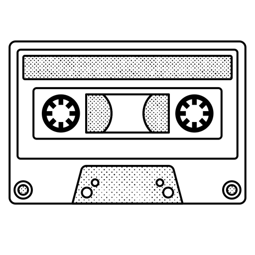 Cassette Tape Emoji Icon Download in Line Style