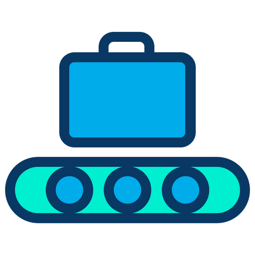 Conveyor Bag Icon - Download in Colored Outline Style