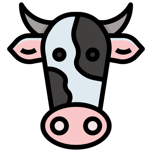 Cow Icon - Download in Colored Outline Style