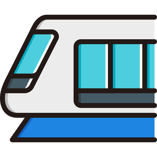 Light Rail Icon Download In Colored Outline Style