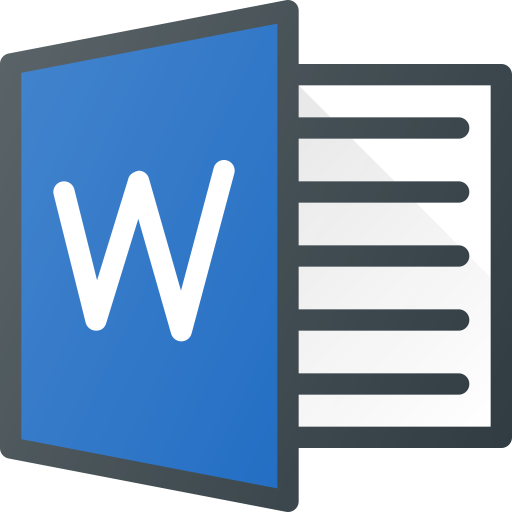 Word Icon - Download in Colored Outline Style