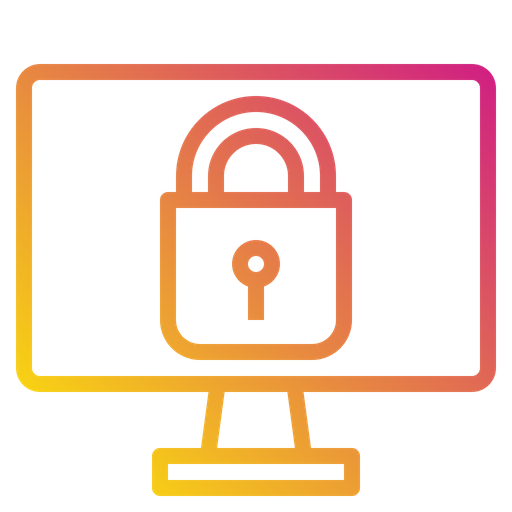 Monitor Lock Icon Download in Gradient Style