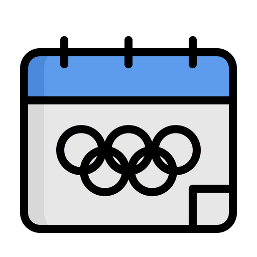 Olympics Schedule Icon Download in Colored Outline Style