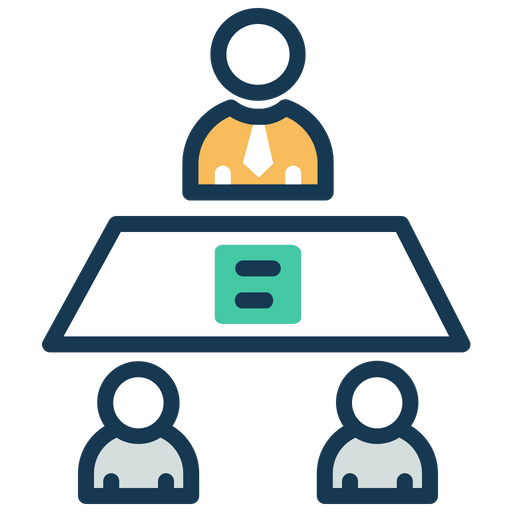 Review meeting Icon - Download in Colored Outline Style