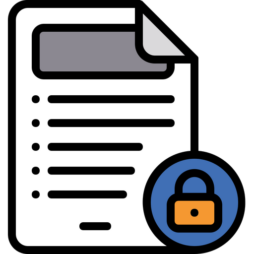 Secured file Icon - Download in Colored Outline Style