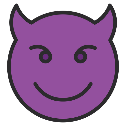 Smiling Face With Horns Emoji Icon - Download in Colored Outline Style