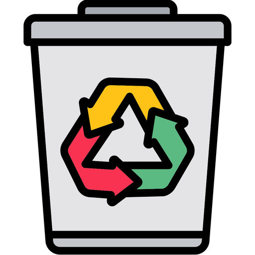 Trash Recycle Icon - Download in Colored Outline Style