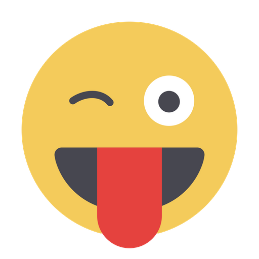 Winking Face With Tounge Emoji Icon - Download in Flat Style