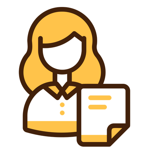 Woman Employee Resume Icon - Download in Colored Outline Style