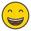 visage rayonnant aux yeux souriants