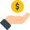 hand with coins icon svg