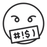 face with symbols on mouth icon png